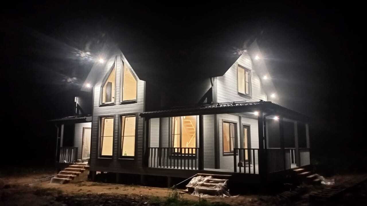 Каркасный дом с панорамным фасадом