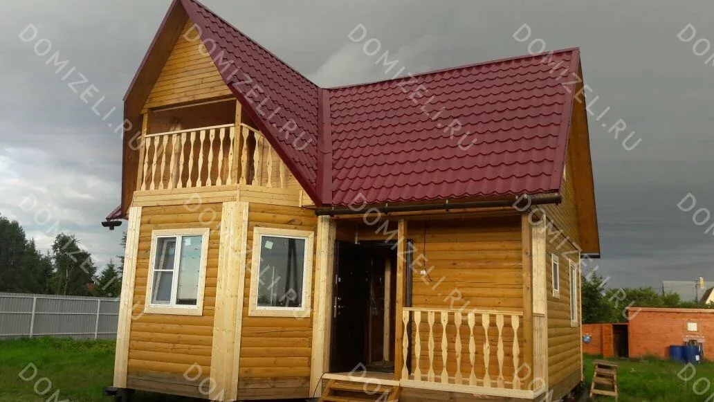 ДОМ ИЗ БРУСА 7×7 «ДБ6» (85 кв.м., 2 этажа, 7 на 7, с балконом, террасой и 2 спальнями) — фото 5