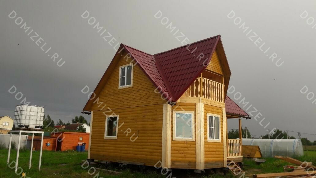 ДОМ ИЗ БРУСА 7×7 «ДБ6» (85 кв.м., 2 этажа, 7 на 7, с балконом, террасой и 2 спальнями) — фото 6