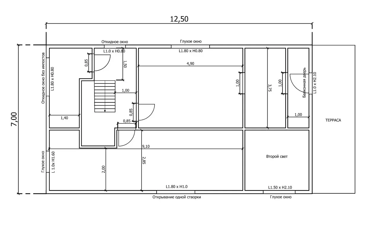 ДОМ ИЗ КАРКАСА 9,5×10,5 «ДК18» (170 кв.м., 2 этажа, 9 на 10, с террасой, балконом и 4 спальнями) — фото 1